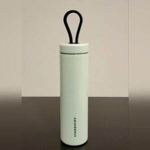 NWT Starbucks 12SS Mint Coffee Leaf Etching Stainless Steel Water Bottle 12oz